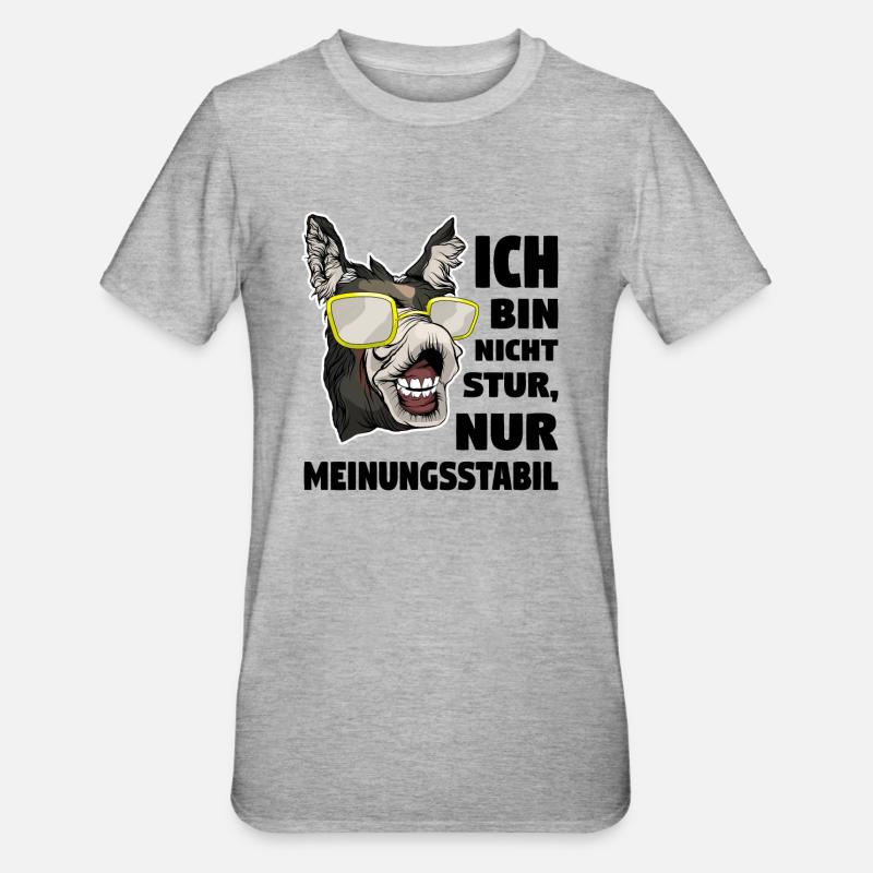 Bauer Esel - Unisex Polycotton T-Shirt - Grau meliert