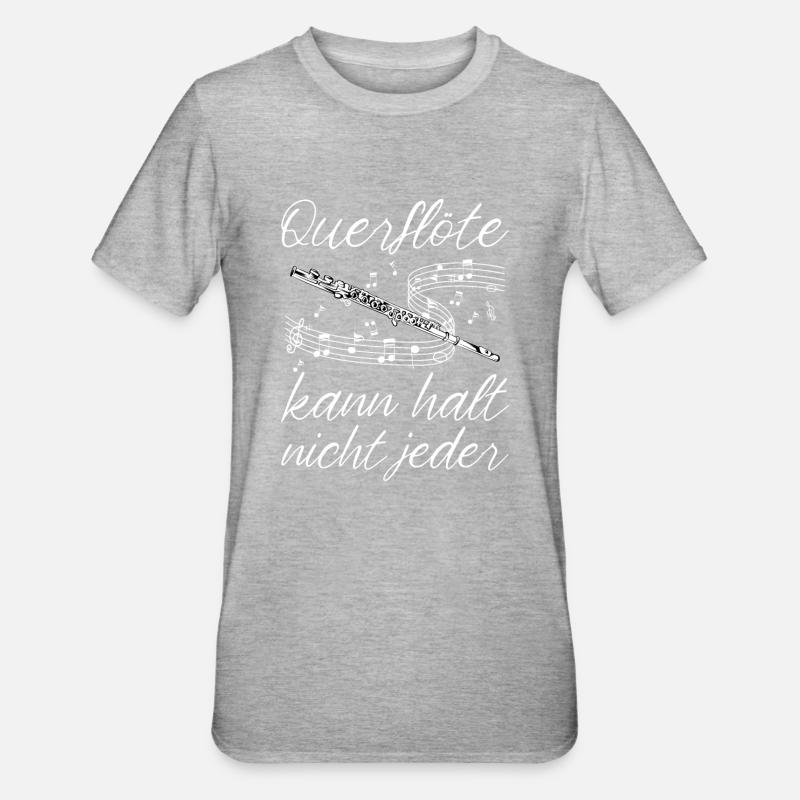Querflöte - Unisex Polycotton T-Shirt - Grau meliert
