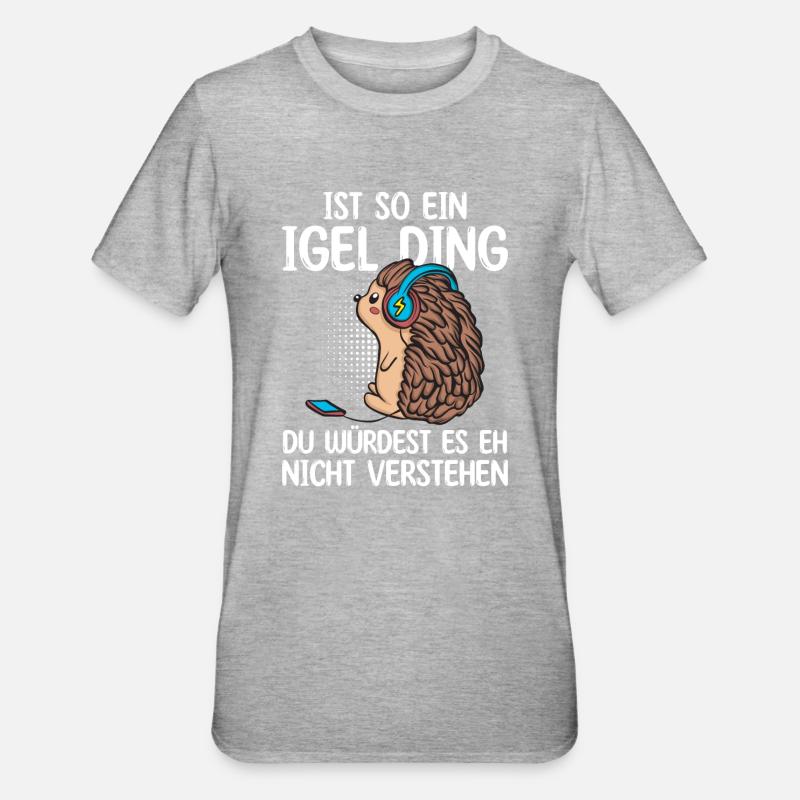 Igel - Unisex Polycotton T-Shirt - Grau meliert