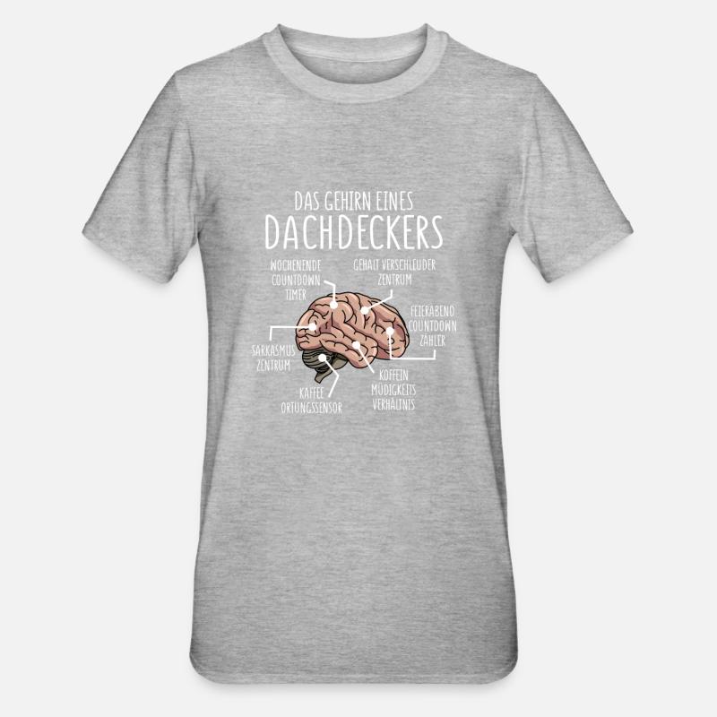 Dachdecker Anatomie - Unisex Polycotton T-Shirt - Grau meliert