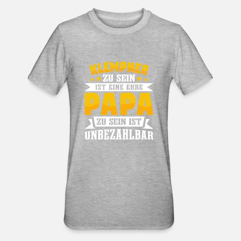Klempner - Unisex Polycotton T-Shirt - Grau meliert