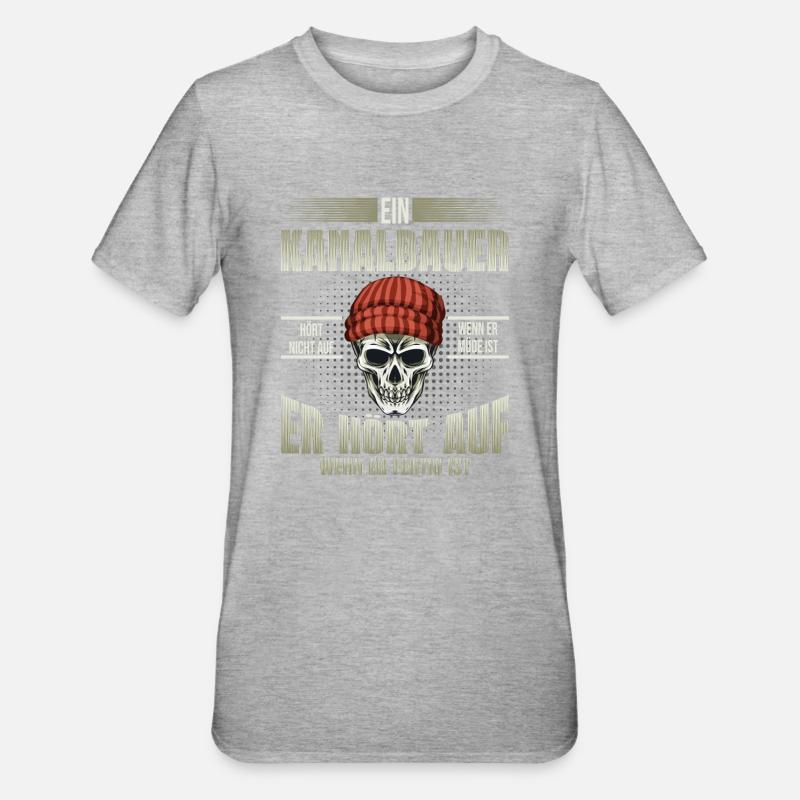 Kanalbauer - Unisex Polycotton T-Shirt - Grau meliert