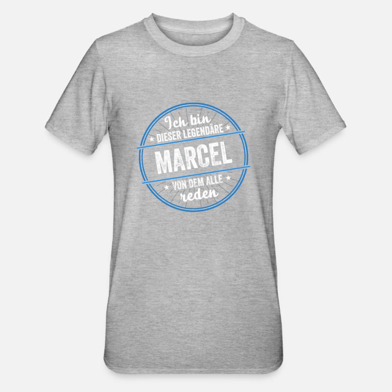 Ich bin dieser legendärer Marcel Name - Unisex Polycotton T-Shirt - Grau meliert