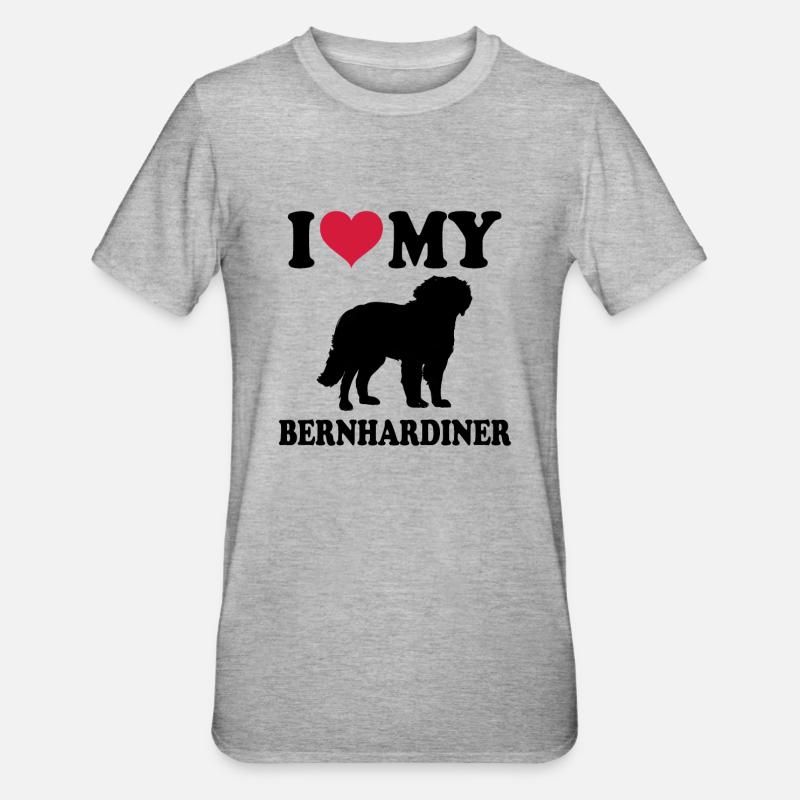Bernhardiner - Unisex Polycotton T-Shirt - Grau meliert