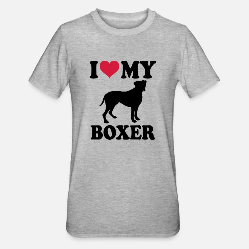 Deutscher Boxer - Unisex Polycotton T-Shirt - Grau meliert