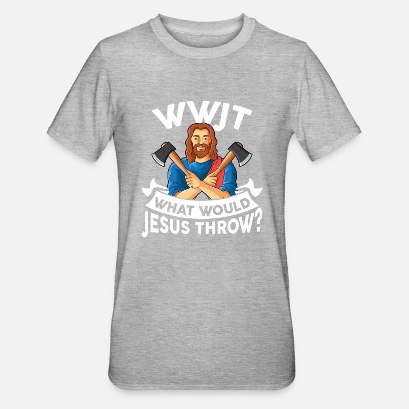 Lancer une hache - T-shirt polycoton Unisexe - gris chiné