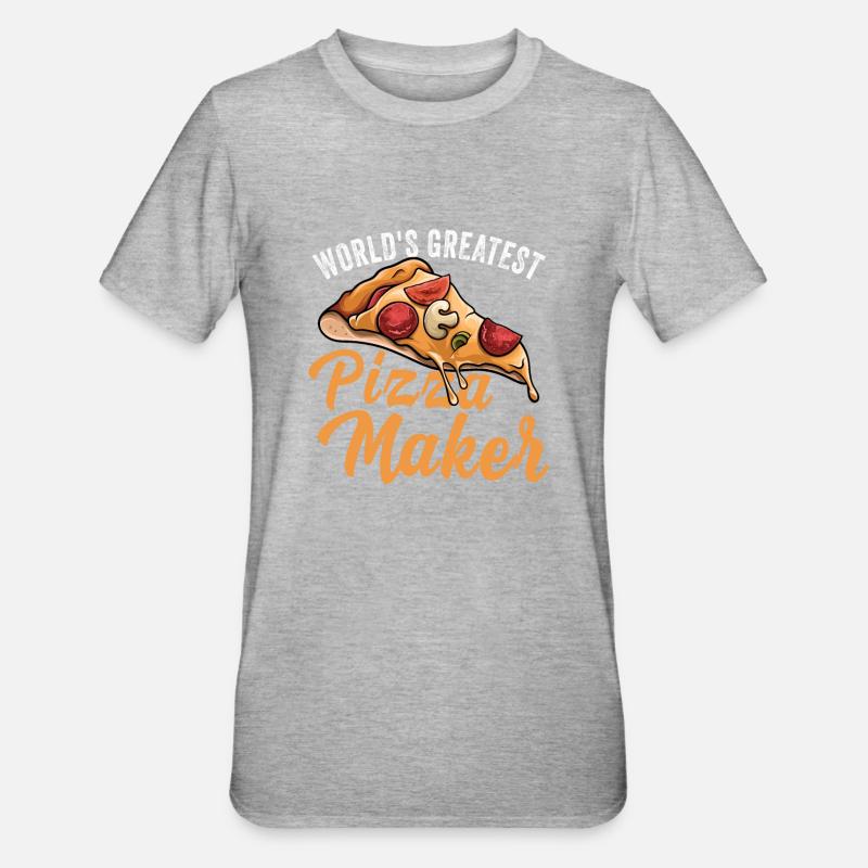 Pizza Bäcker Pizza selber machen - Unisex Polycotton T-Shirt - Grau meliert