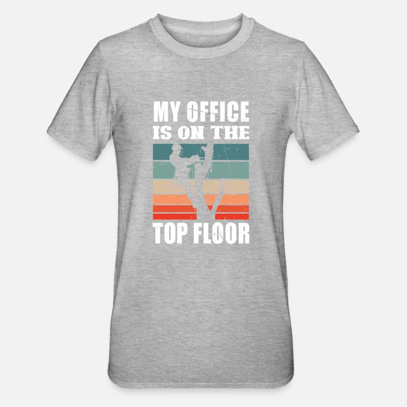 Bûcheron tronçonneuse arboriste - T-shirt polycoton Unisexe - gris chiné