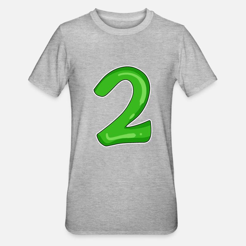 Numéro 2 vert - T-shirt polycoton Unisexe - gris chiné