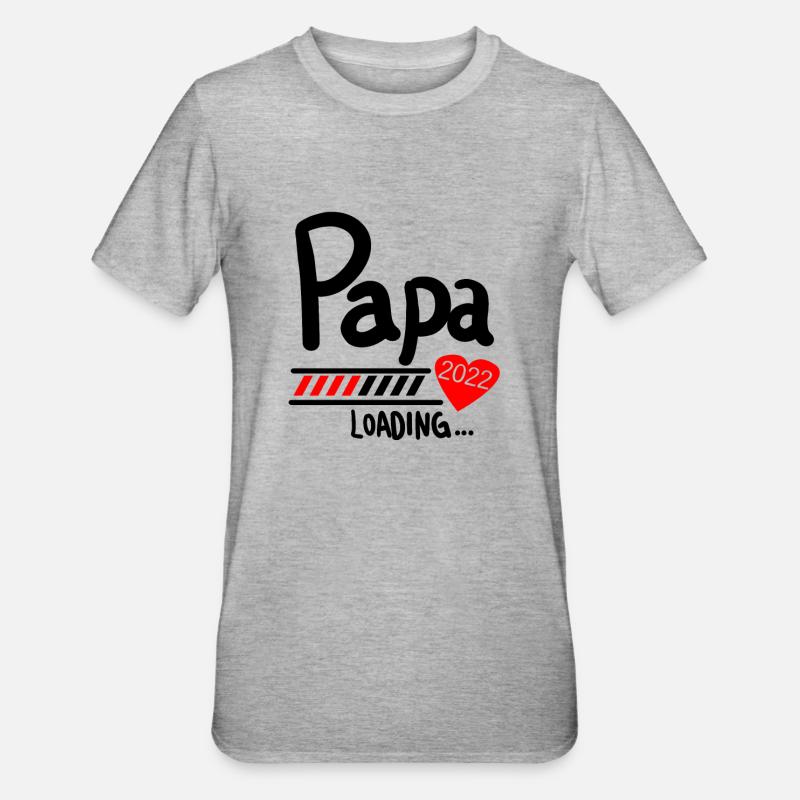 Papa Loading 2022 - Unisex Polycotton T-Shirt - Grau meliert