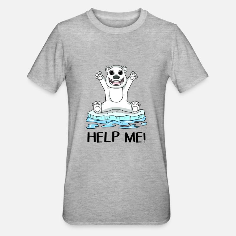 Klimaschutz Klima - Unisex Polycotton T-Shirt - Grau meliert