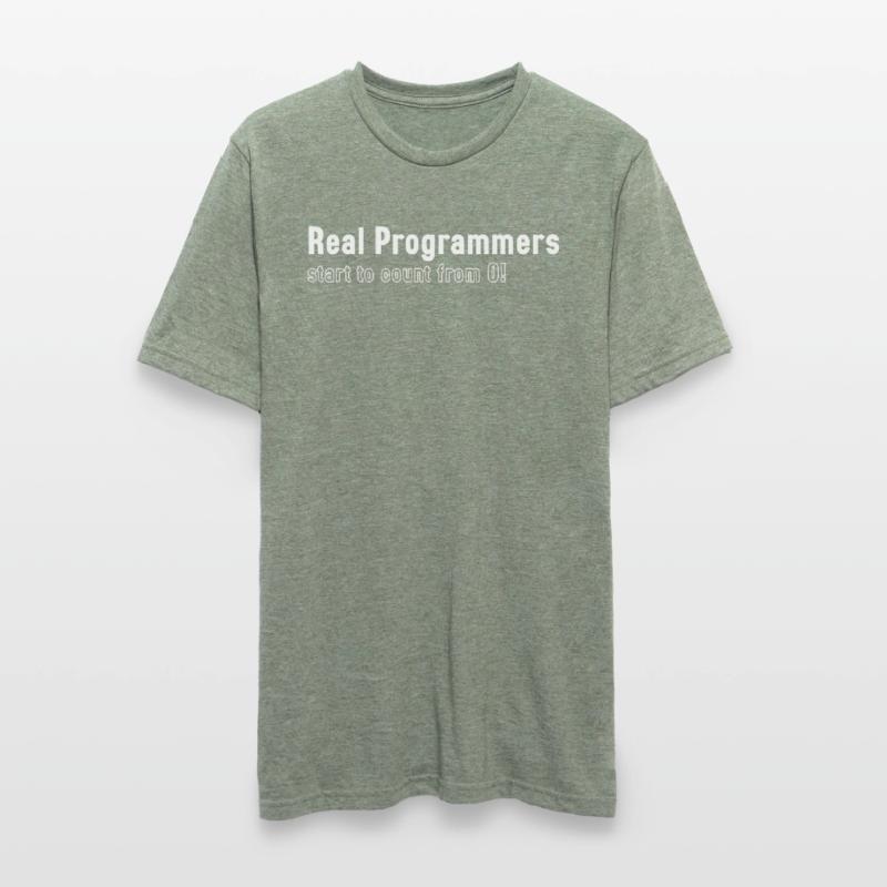 Les vrais programmeurs commencent à compter à partir de 0! T-shirt polycoton Unisexe