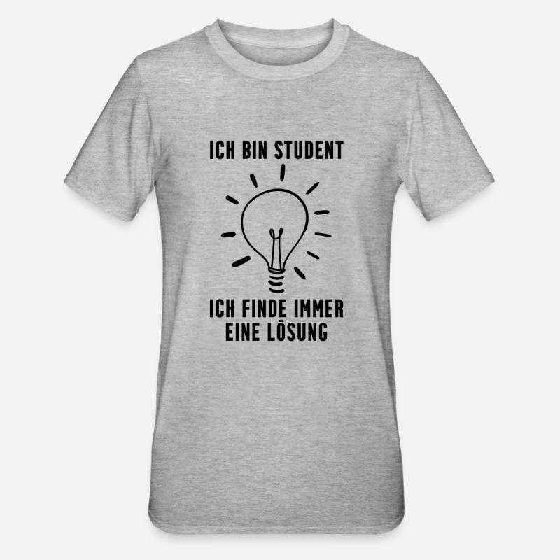 Student - Unisex Polycotton T-Shirt - Grau meliert