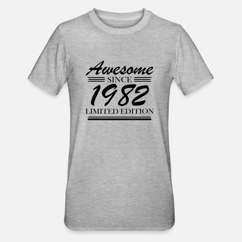 1982 - Né en 1982 - T-shirt polycoton Unisexe - gris chiné