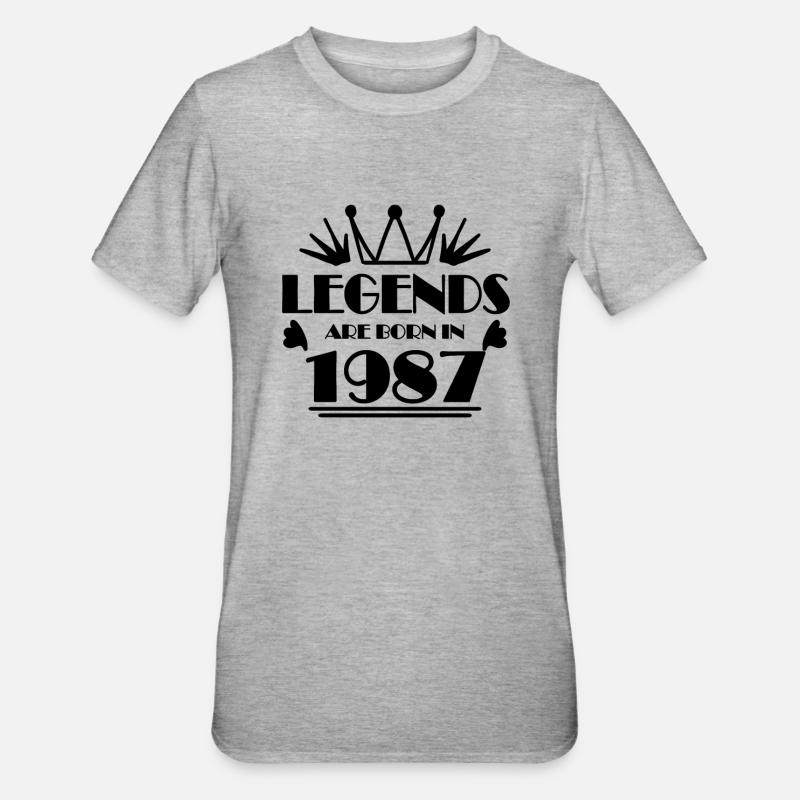 1987 - Born 1987 - Unisex Polycotton T-Shirt - heather grey
