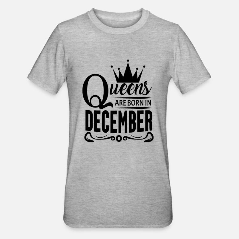 Mois de naissance Décembre - T-shirt polycoton Unisexe - gris chiné