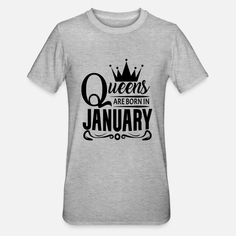 Mois de naissance Janvier - T-shirt polycoton Unisexe - gris chiné