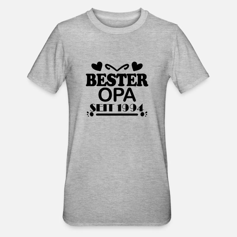 Bester Opa seit 1994 - Unisex Polycotton T-Shirt - Grau meliert