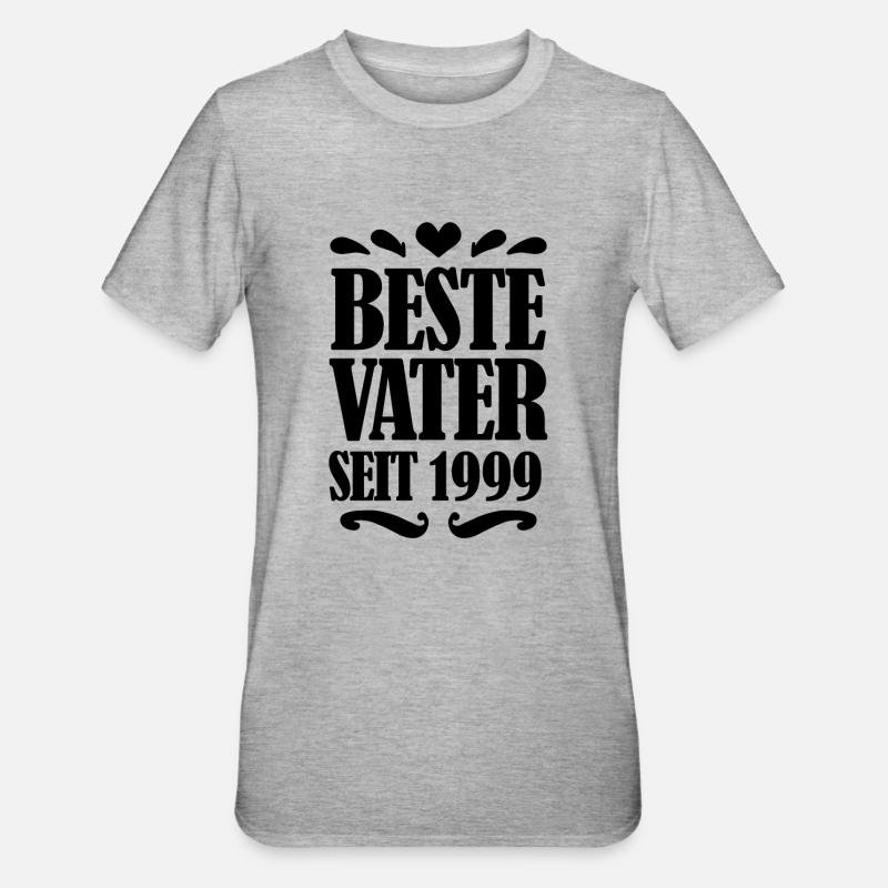 Bester Vater seit 1999 - Unisex Polycotton T-Shirt - Grau meliert