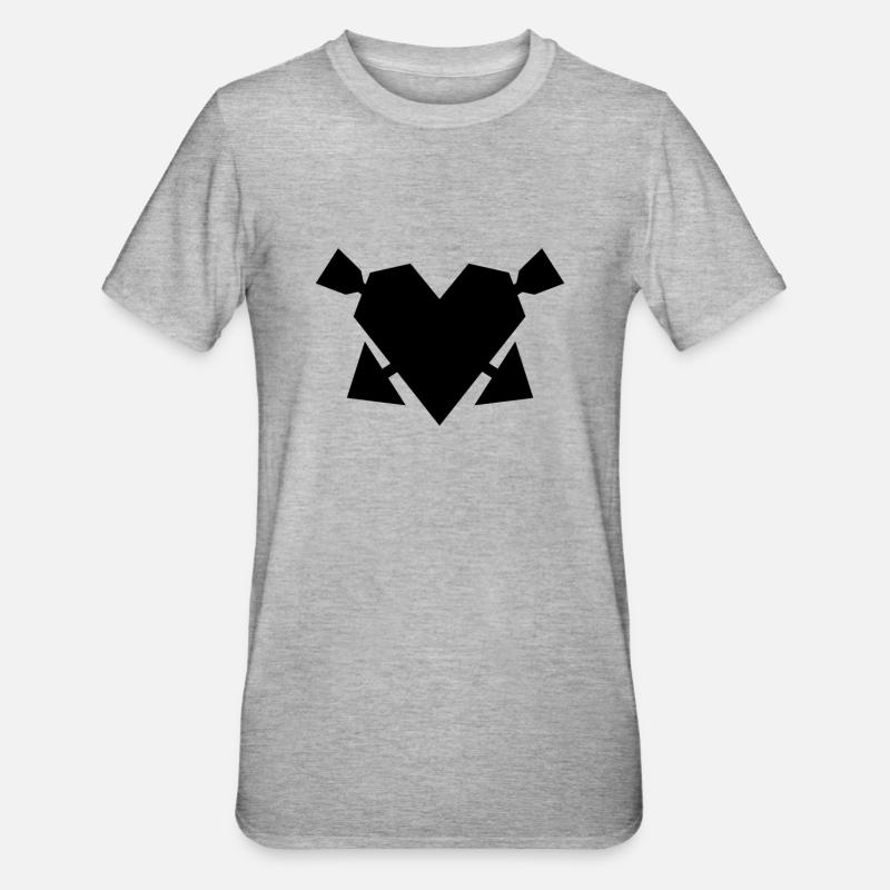 Cœur avec flèches - T-shirt polycoton Unisexe - gris chiné