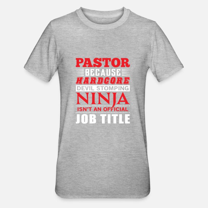 Pastor devil stomping Ninja - Unisex Polycotton T-Shirt - heather grey
