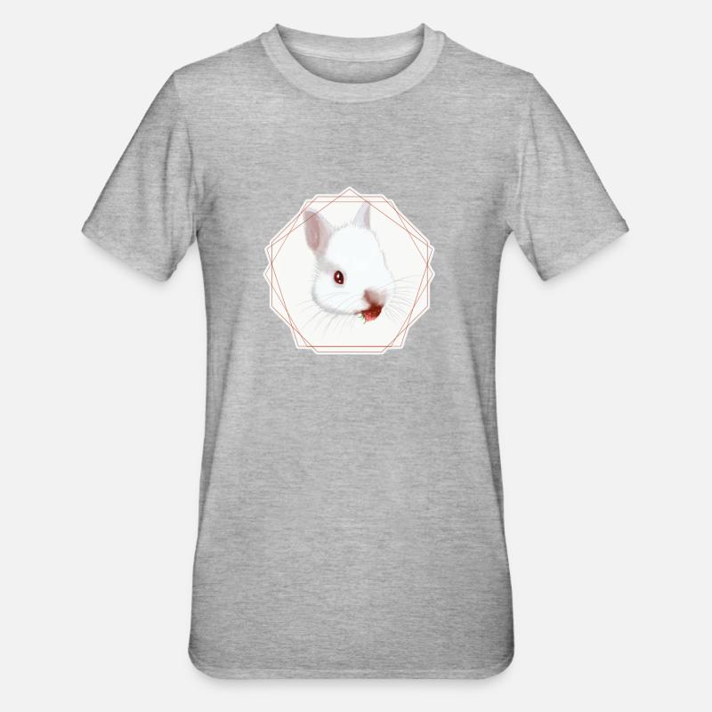 Himbeer Nom - Unisex Polycotton T-Shirt - Grau meliert