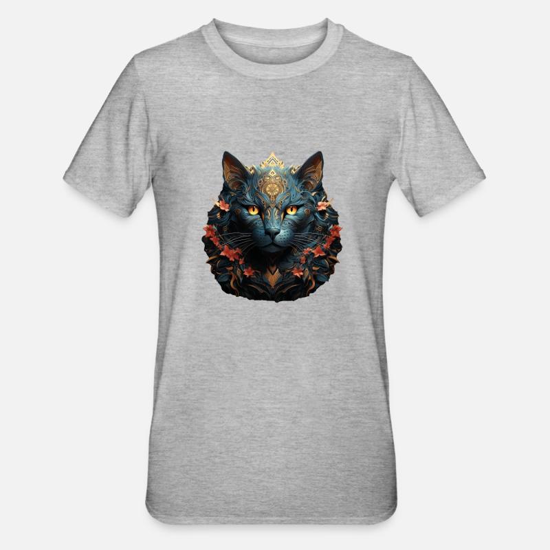 Chat - T-shirt polycoton Unisexe - gris chiné