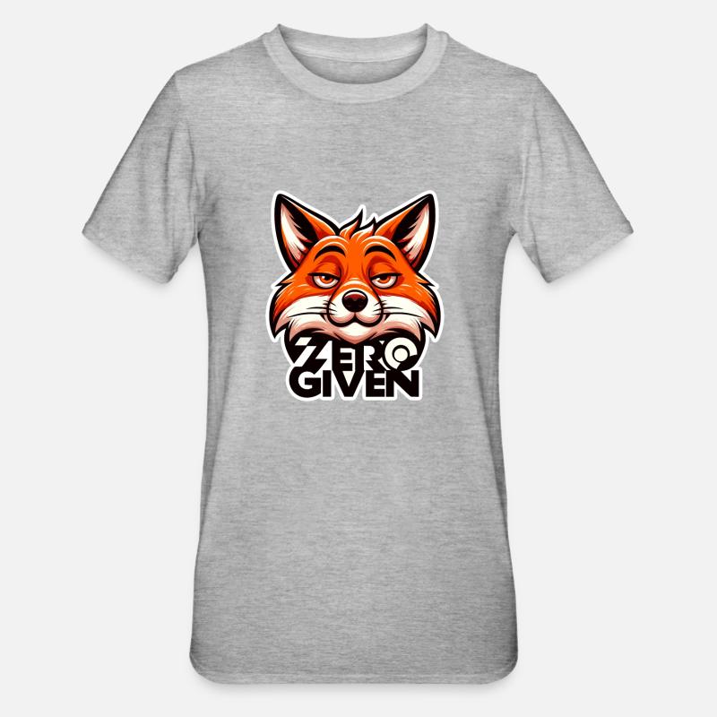 Zero Given - Fuchs Illustration - Unisex Polycotton T-Shirt - Grau meliert