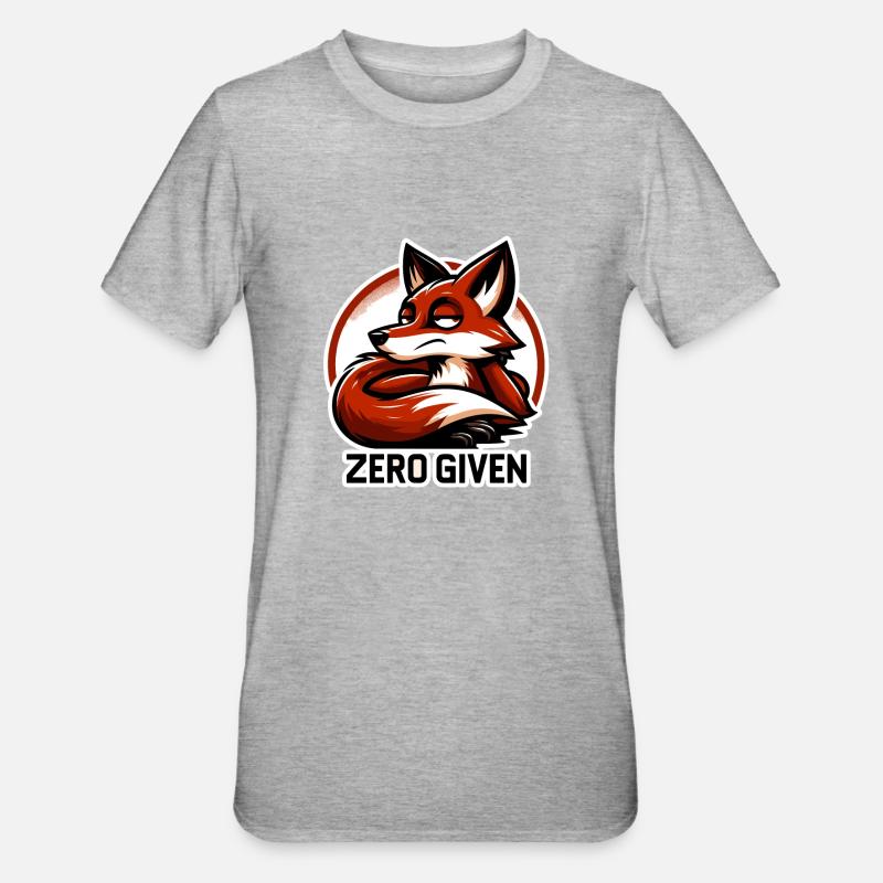 Zero Given - Fuchs Illustration - Unisex Polycotton T-Shirt - Grau meliert