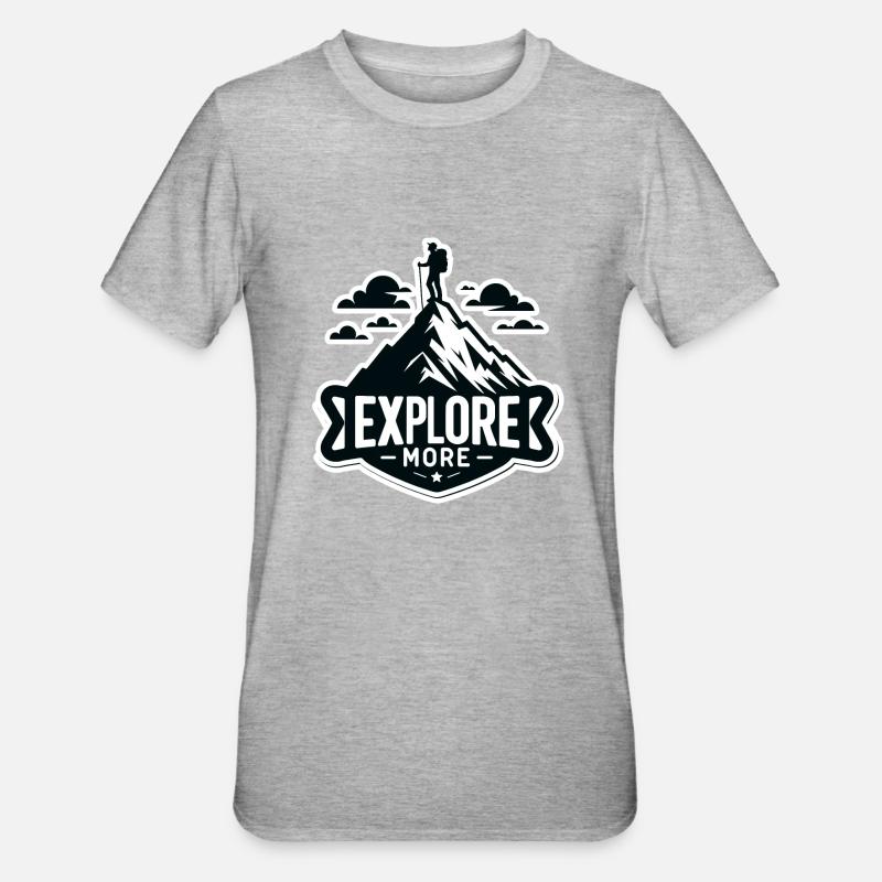 Explore more - Wanderer - Unisex Polycotton T-Shirt - Grau meliert