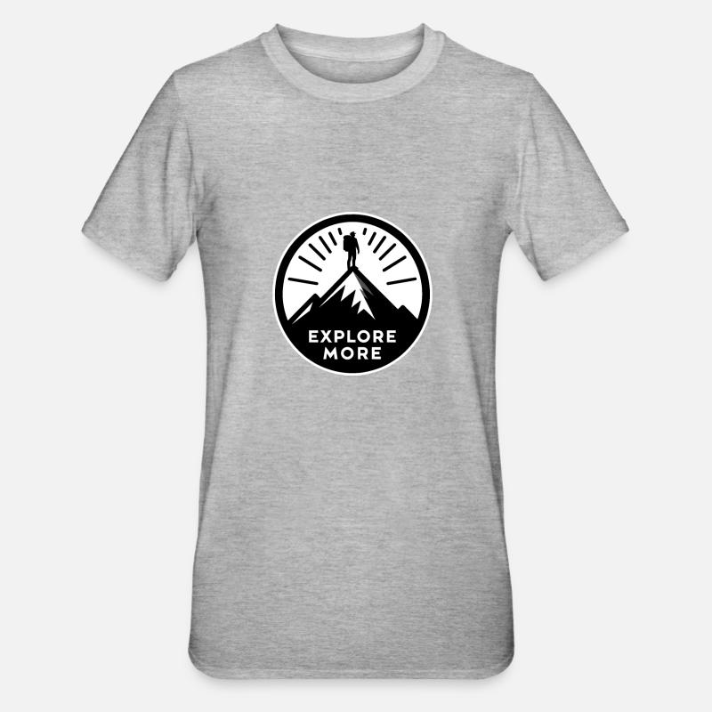 Explore more - Wanderer - Unisex Polycotton T-Shirt - Grau meliert