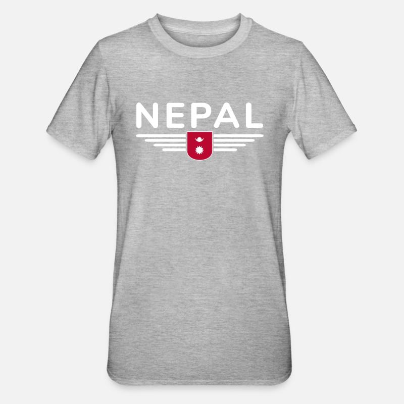 Design Népal – Aventure himalayenne - T-shirt polycoton Unisexe - gris chiné