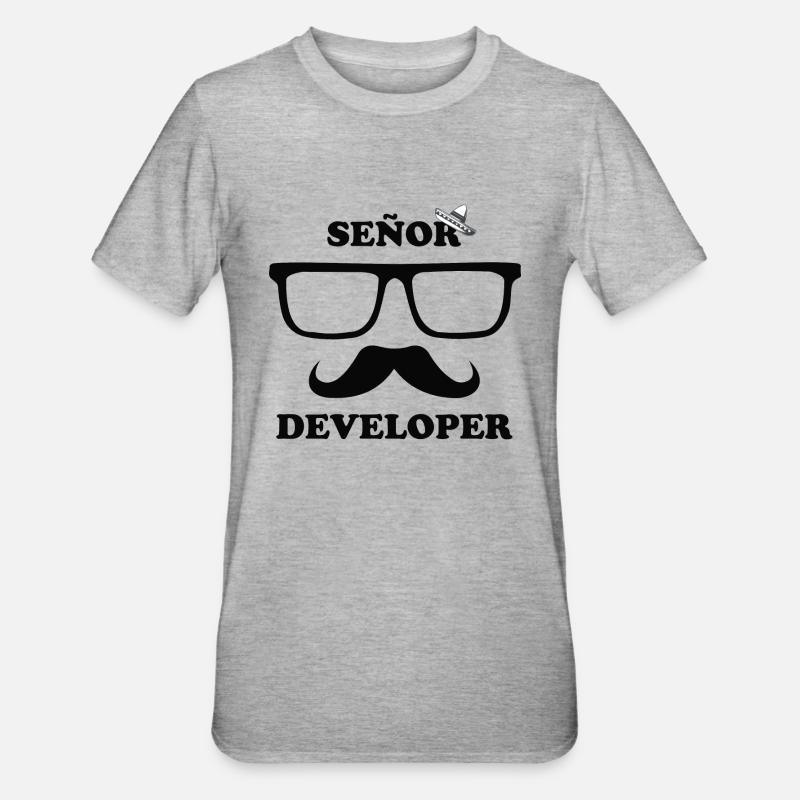 Senor / Senior Developer | Sviluppatore Sombrero - Maglietta unisex, mix cotone e poliestere - grigio melange