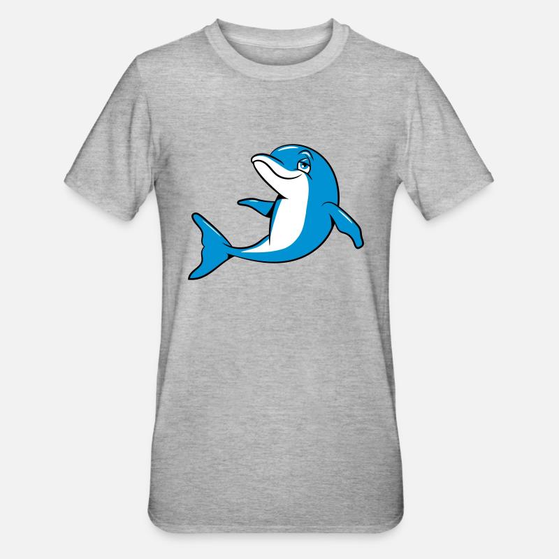 Delfin witty sweet - Unisex Polycotton T-Shirt - heather grey