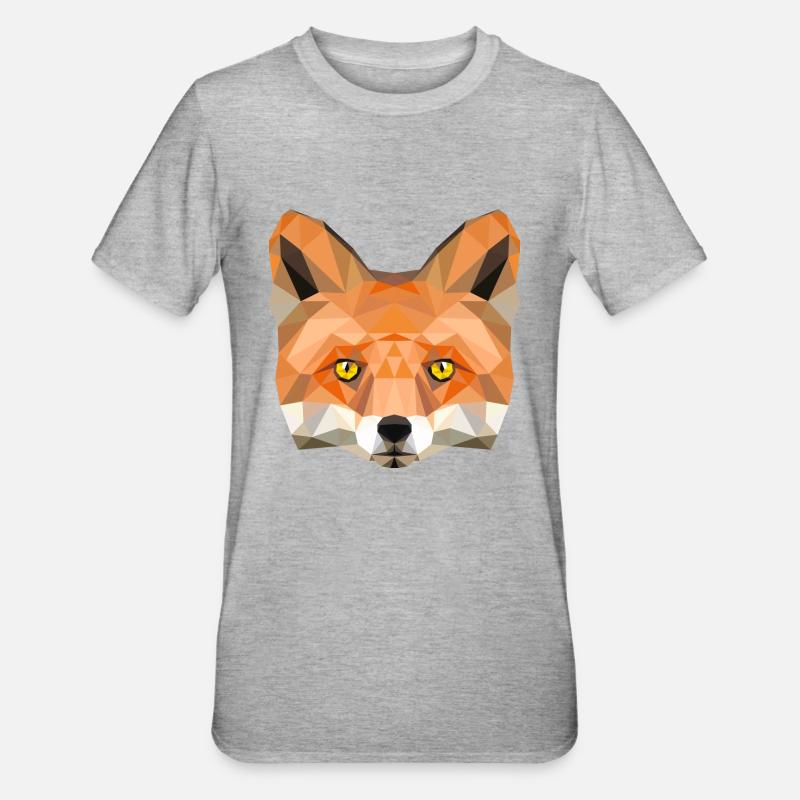 renard renarde poly illustration de renard bas de - T-shirt polycoton Unisexe - gris chiné