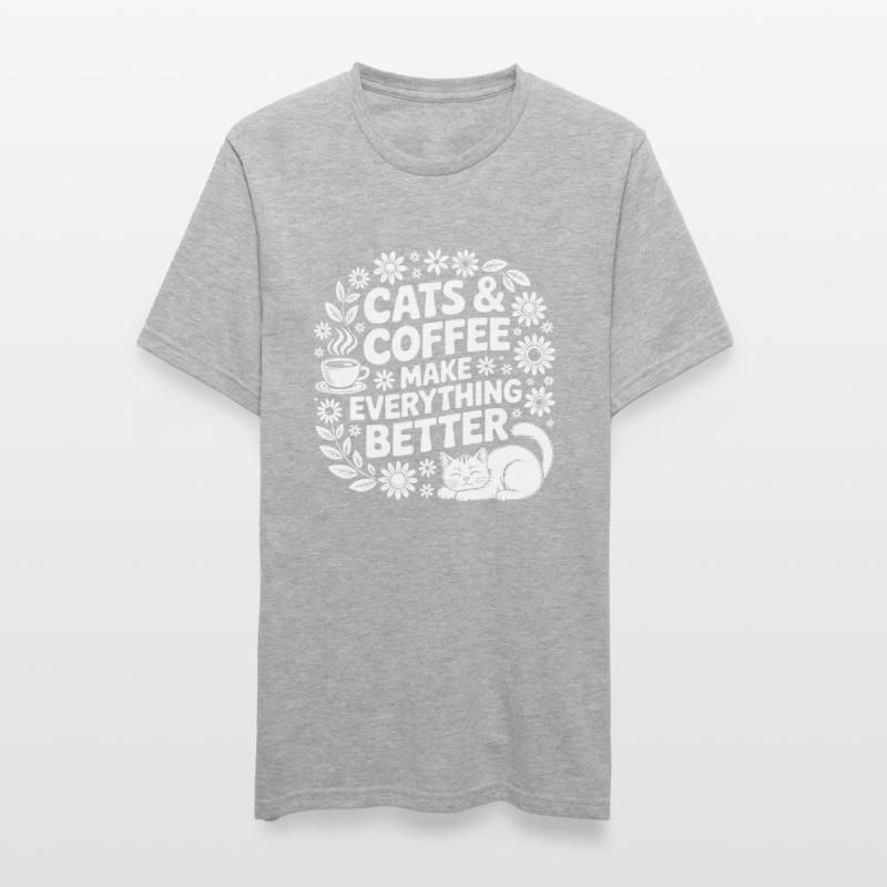 Cat and coffee is all I need Unisex Polycotton T-Shirt