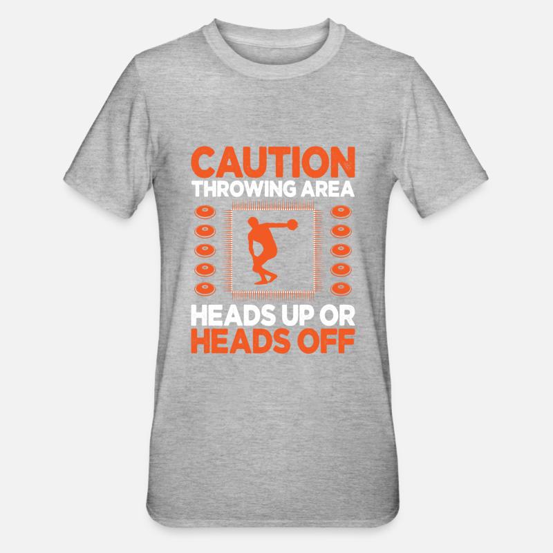 Caution Throwing AreaDiskus werfen - Unisex Polycotton T-Shirt - undefined