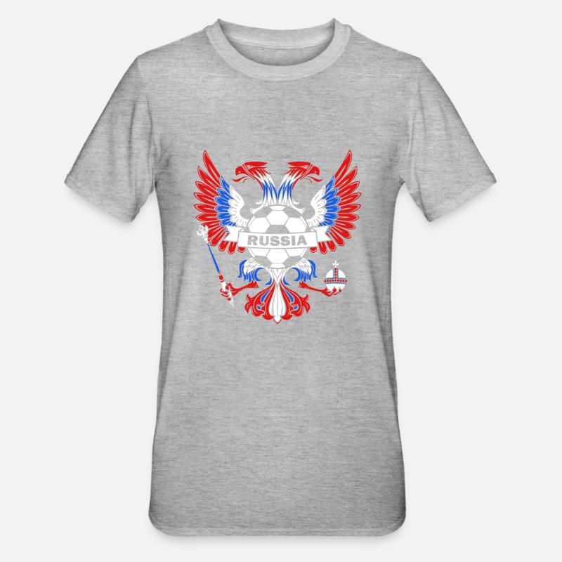 Drapeau de la Russie Moscou Poutine nation russe - T-shirt polycoton Unisexe - gris chiné