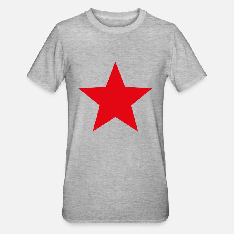 idea regalo stella rossa stelle e strisce - Maglietta unisex, mix cotone e poliestere - grigio melange