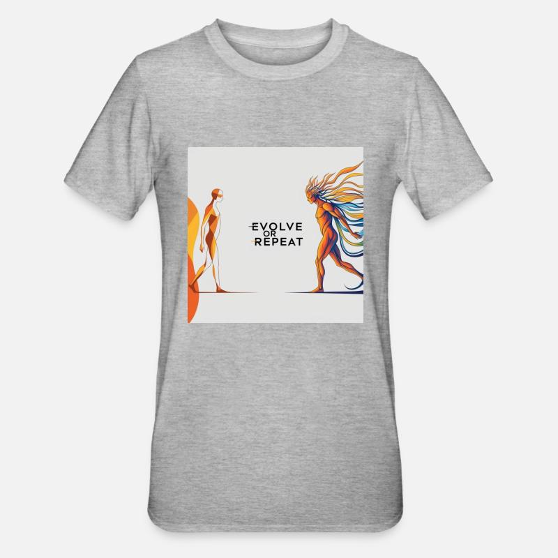 Evolve or Repeat - Unisex Polycotton T-Shirt - Grau meliert