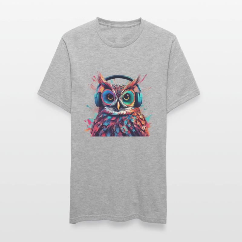 Coole Eule mit Kopfhörer Unisex Polycotton T-Shirt