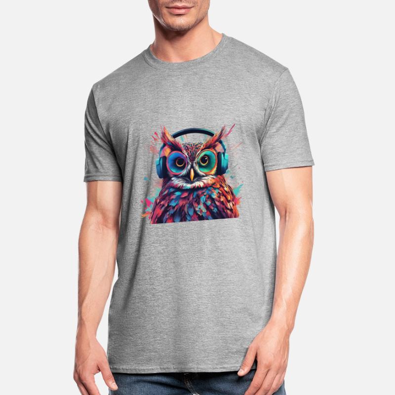 Coole Eule mit Kopfhörer Unisex Polycotton T-Shirt
