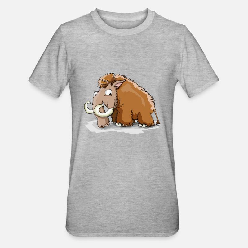 Grumpy mammoth! Gift idea - Unisex Polycotton T-Shirt - heather grey