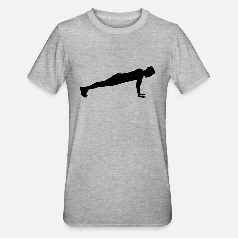 Liegestütz - Unisex Polycotton T-Shirt - Grau meliert