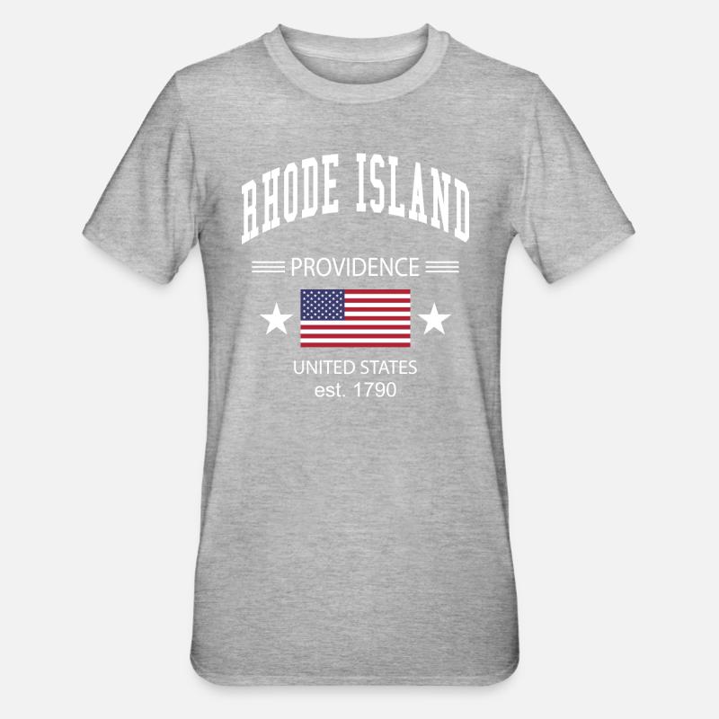 Rhode Island - Unisex Polycotton T-Shirt - heather grey