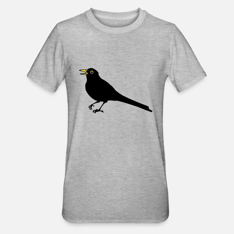 Amsel - Unisex Polycotton T-Shirt - Grau meliert