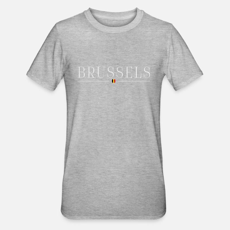 Brussels: elegance, chocolate, character - Unisex Polycotton T-Shirt - heather grey
