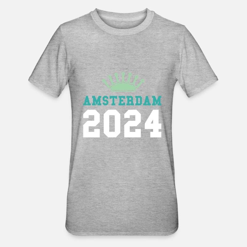 Amsterdam 2024 Krone - T-shirt polycoton Unisexe - gris chiné