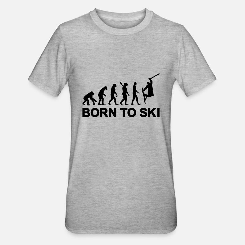 Évolution Ski - T-shirt polycoton Unisexe - gris chiné
