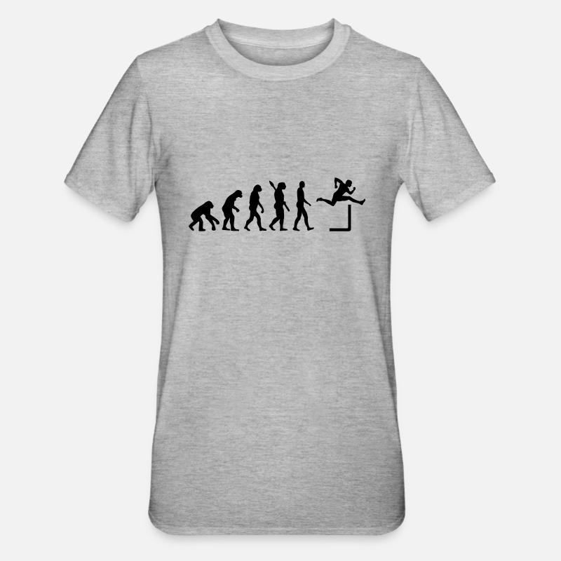 Evolution Hurdles - Unisex Polycotton T-Shirt - heather grey